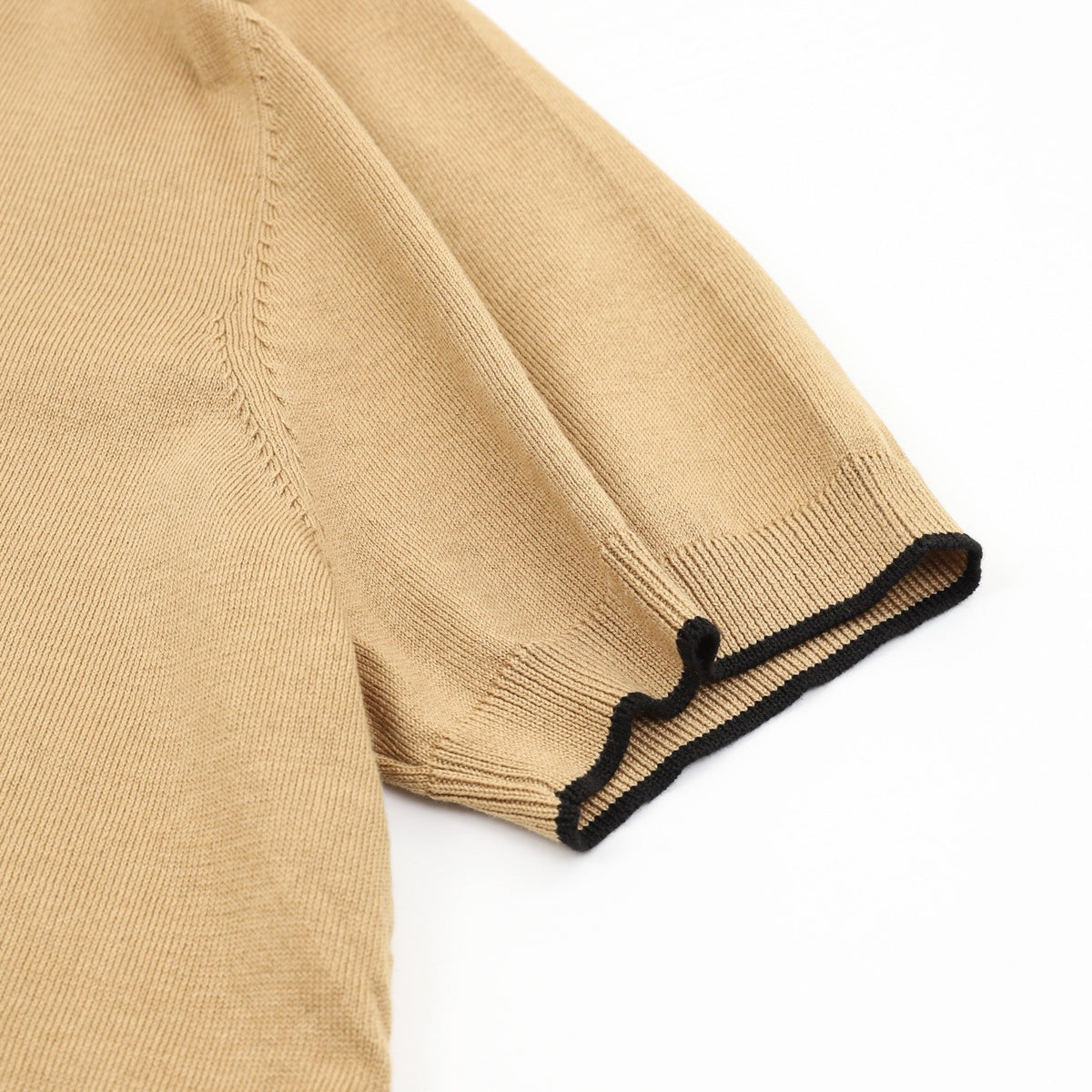 Loro Piana Women's Men's Camel Trim-Collar Short-Sleeve Knit Polo Shirt