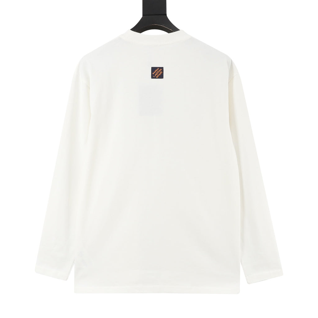 Louis Vuitton Women's & Men's White Script Logo Long-Sleeve T-Shirt