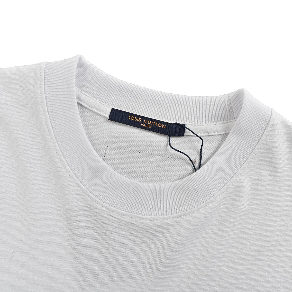 Louis Vuitton Brushstroke LV Logo Print Short-Sleeve T-Shirt in White