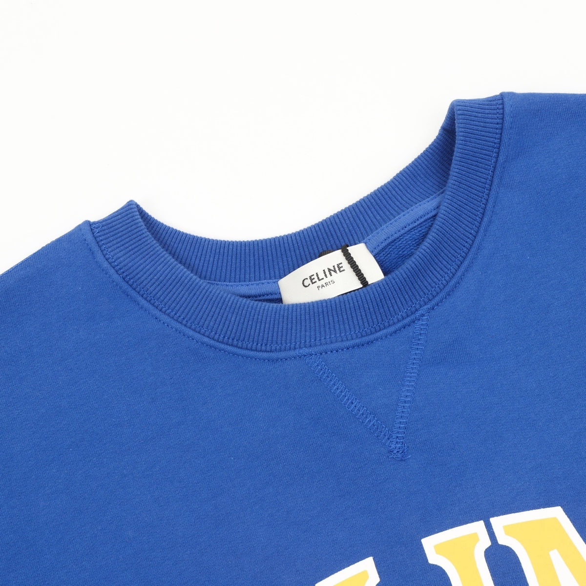 CELINE Women's & Men's Blue Varsity Logo Crewneck Sweatshirt