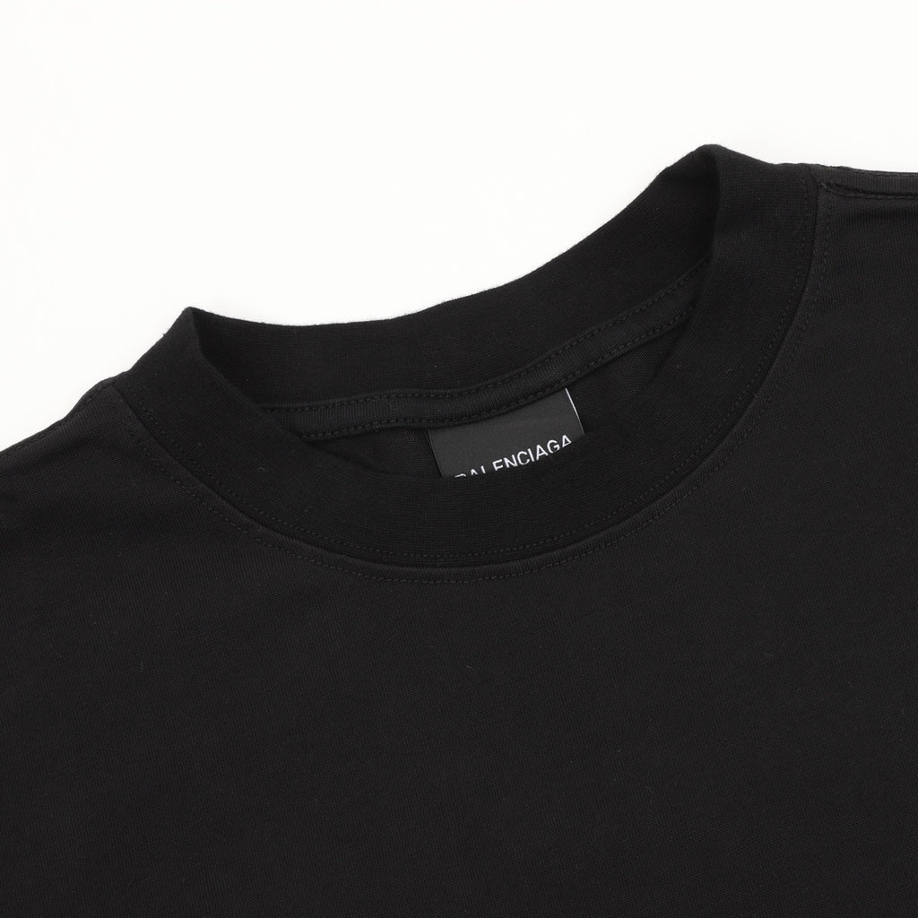 Balenciaga Women's Men's Black Wave Logo Long-Sleeve T-Shirt