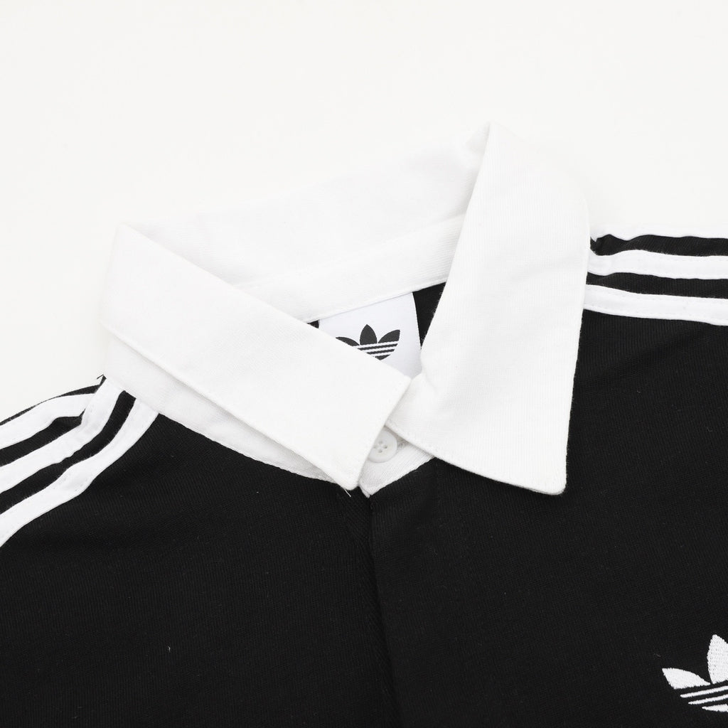 Adidas Women's / Men's 3-Stripes Long-Sleeve Polo Shirt in Black