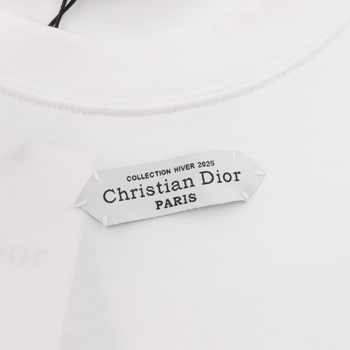 Dior Women's / Men's Label Logo Long-Sleeve T-Shirt in White