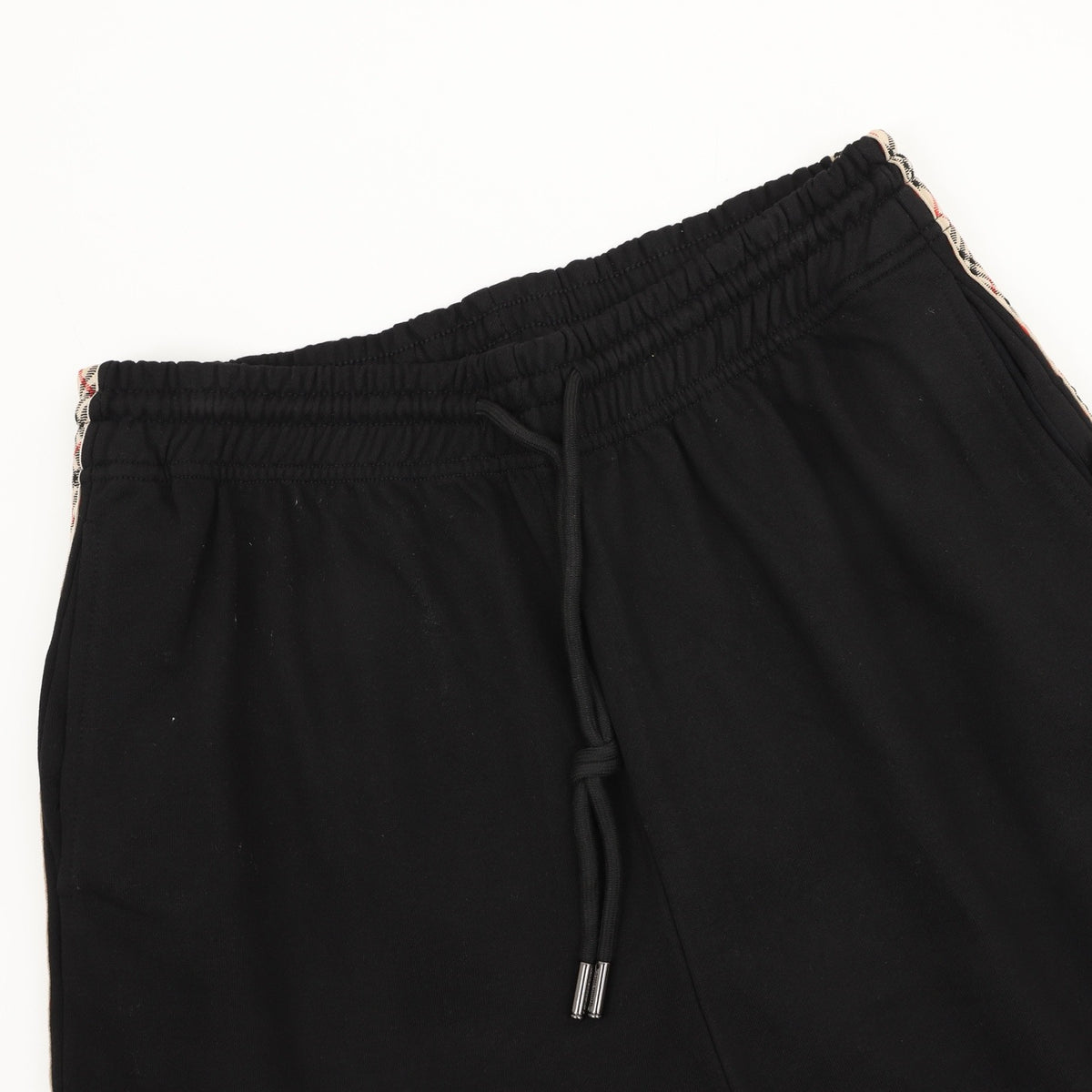Burberry Women's & Men's Black Side Check Stripe Drawstring Sweatpants