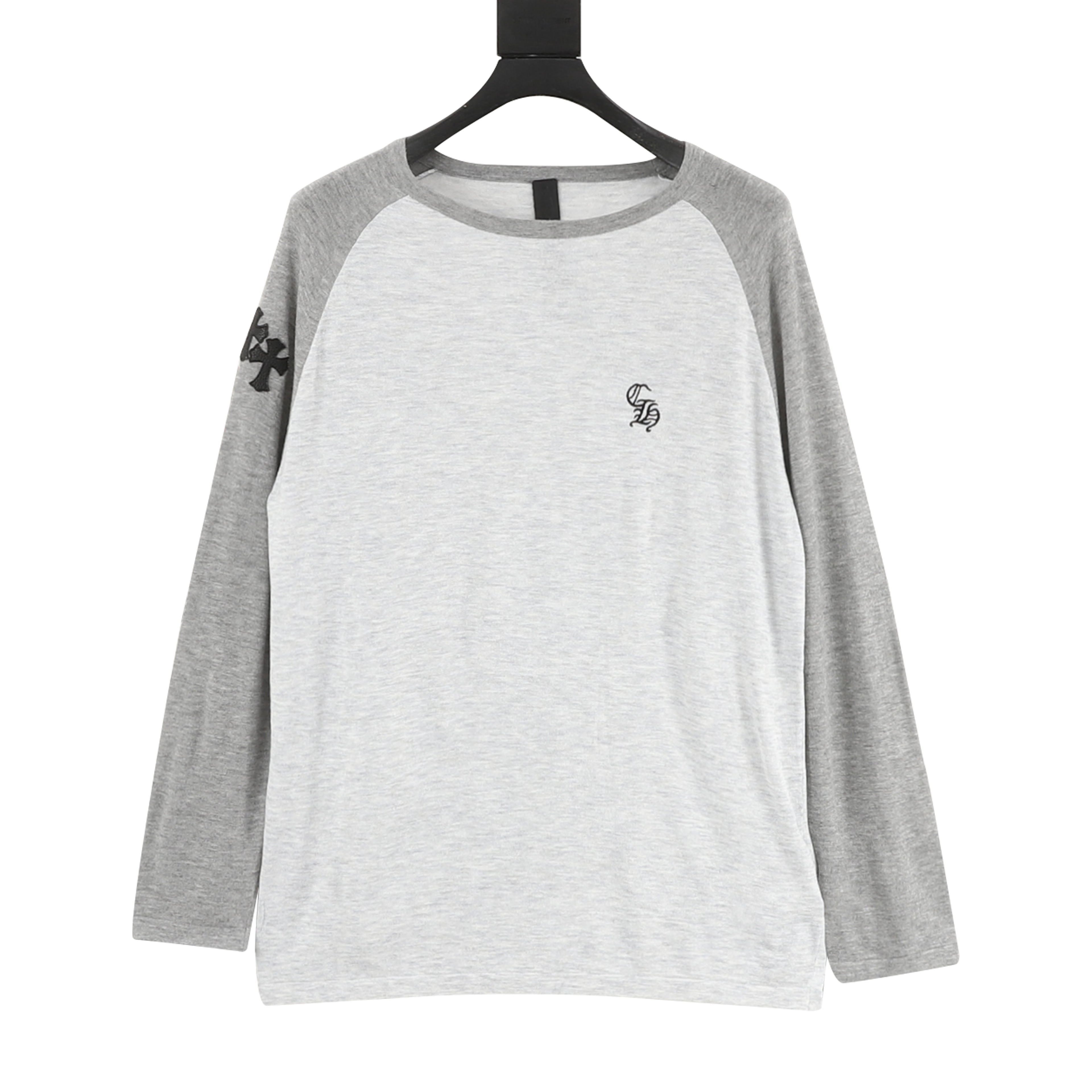 Chrome Hearts CH Gothic Logo Cross Embroidered Raglan Long-Sleeve T-Shirt