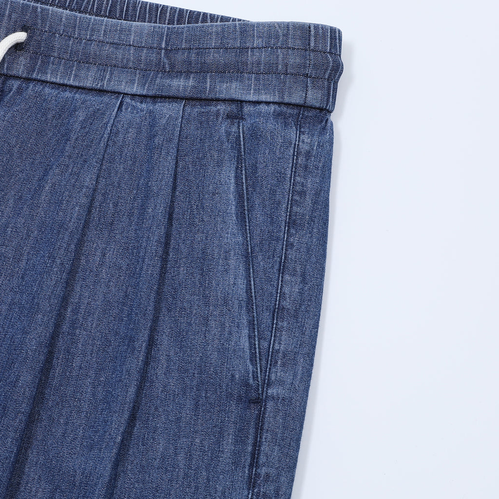 Loro Piana Dark Blue Drawstring Denim Trousers | Women's & Men's Styling