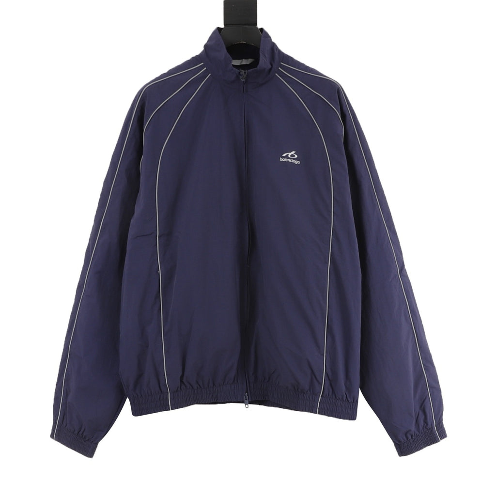 Balenciaga BLCG Bodies Windbreaker Jacket — Navy, Athletic Logo