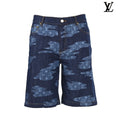 Louis Vuitton Blue Camo Monogram Print Denim Shorts