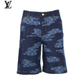 Louis Vuitton Blue Camo Monogram Denim Shorts