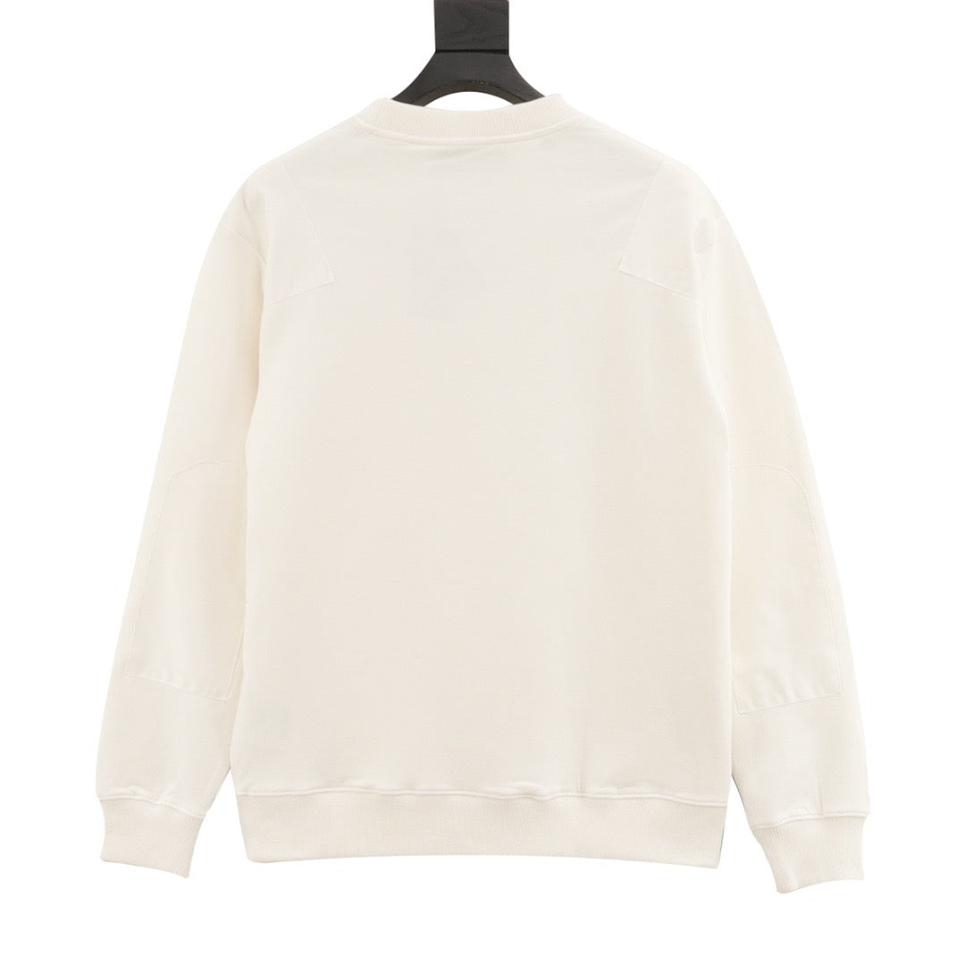 Prada Women's & Men's Off-White Nylon Pocket Triangle Logo Crewneck Sweatshirt