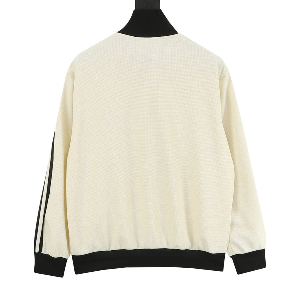 Adidas Originals American Retro Trefoil Track Jacket | Cream Burgundy Stripe Navy Trim