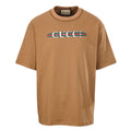 Gucci Camel Web Stripe Logo T-Shirt