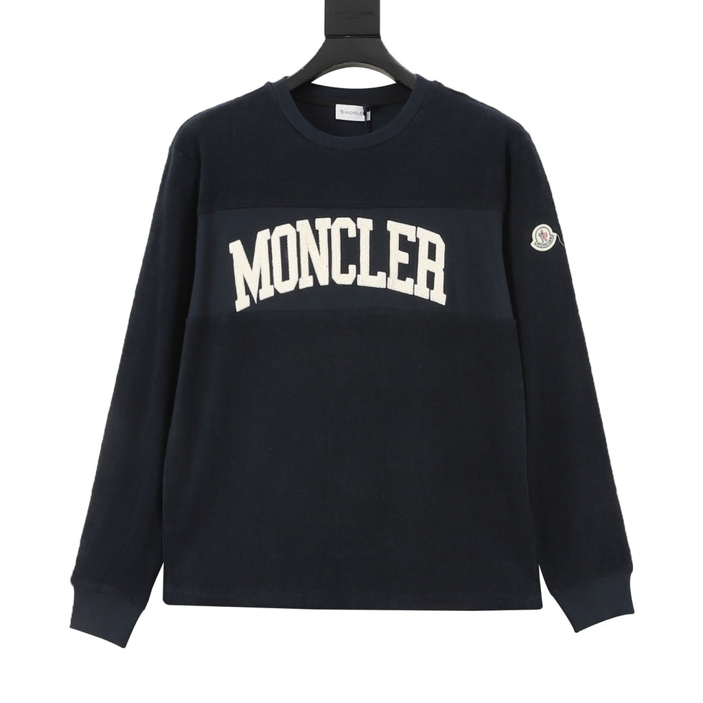 Moncler Women's & Men's Navy Logo Patch Crewneck Sweatshirt