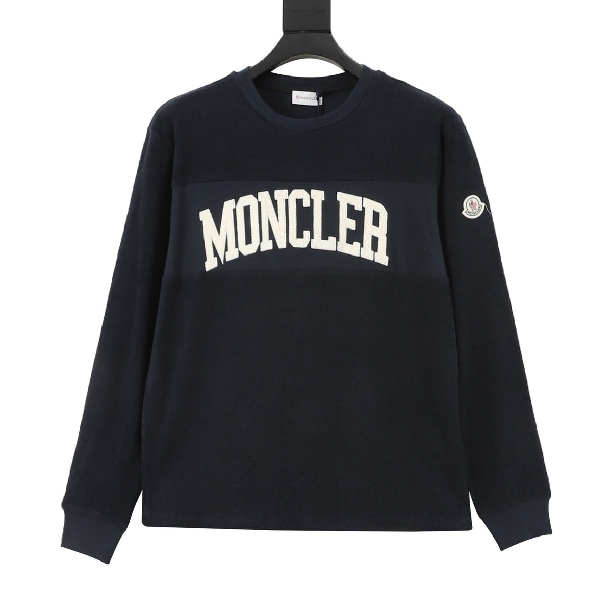 Moncler Women's & Men's Navy Logo Patch Crewneck Sweatshirt