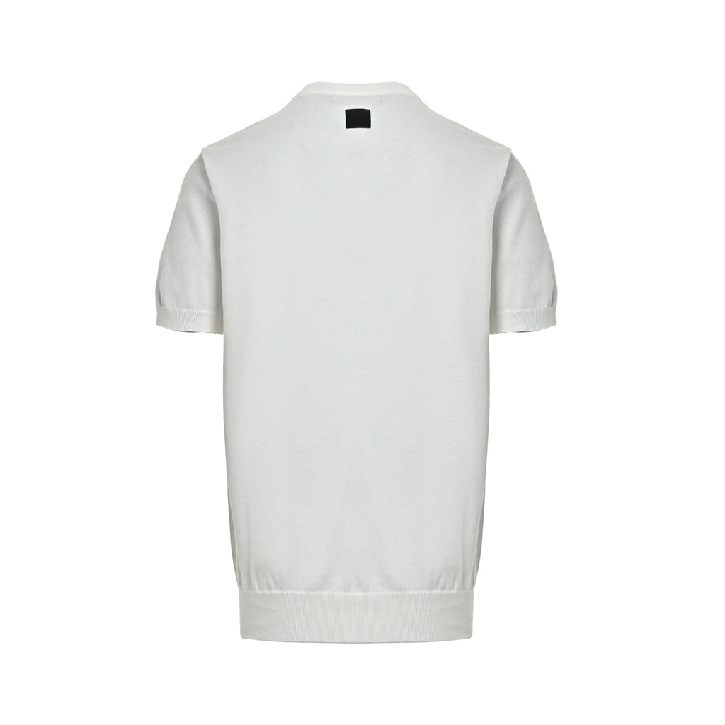 Louis Vuitton Fair Isle Knit Short-Sleeve Top in White