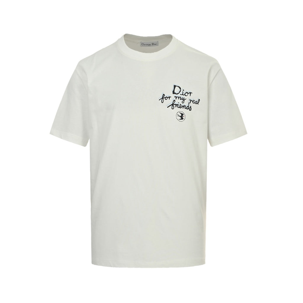 Dior White "For My Real Friends" Graphic T-Shirt