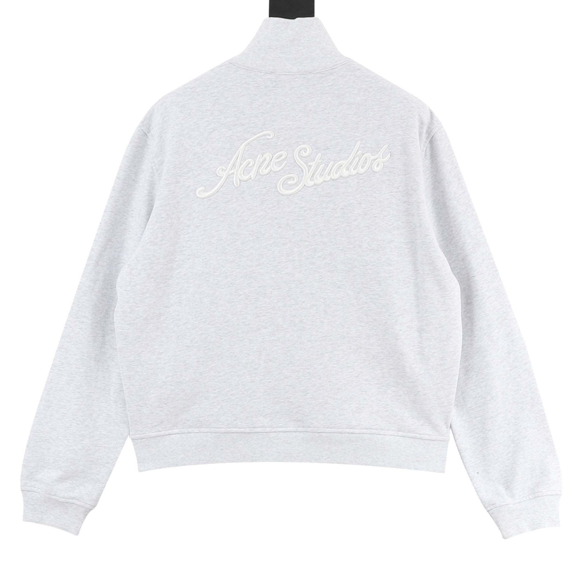 Acne Studios Tonal Script Embroidery Zip Jacket — Black
