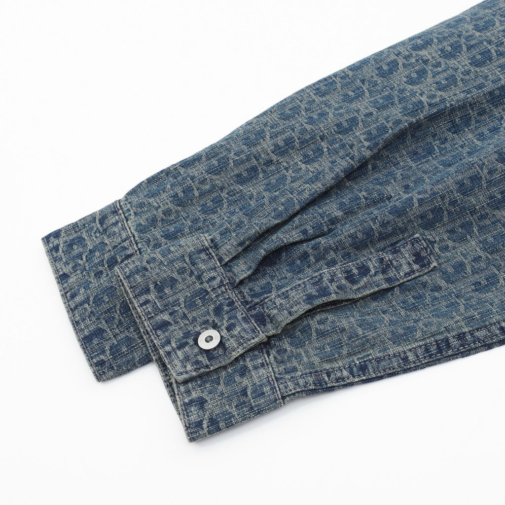 Dior Women's / Men's Oblique Jacquard Denim Shirt in Blue