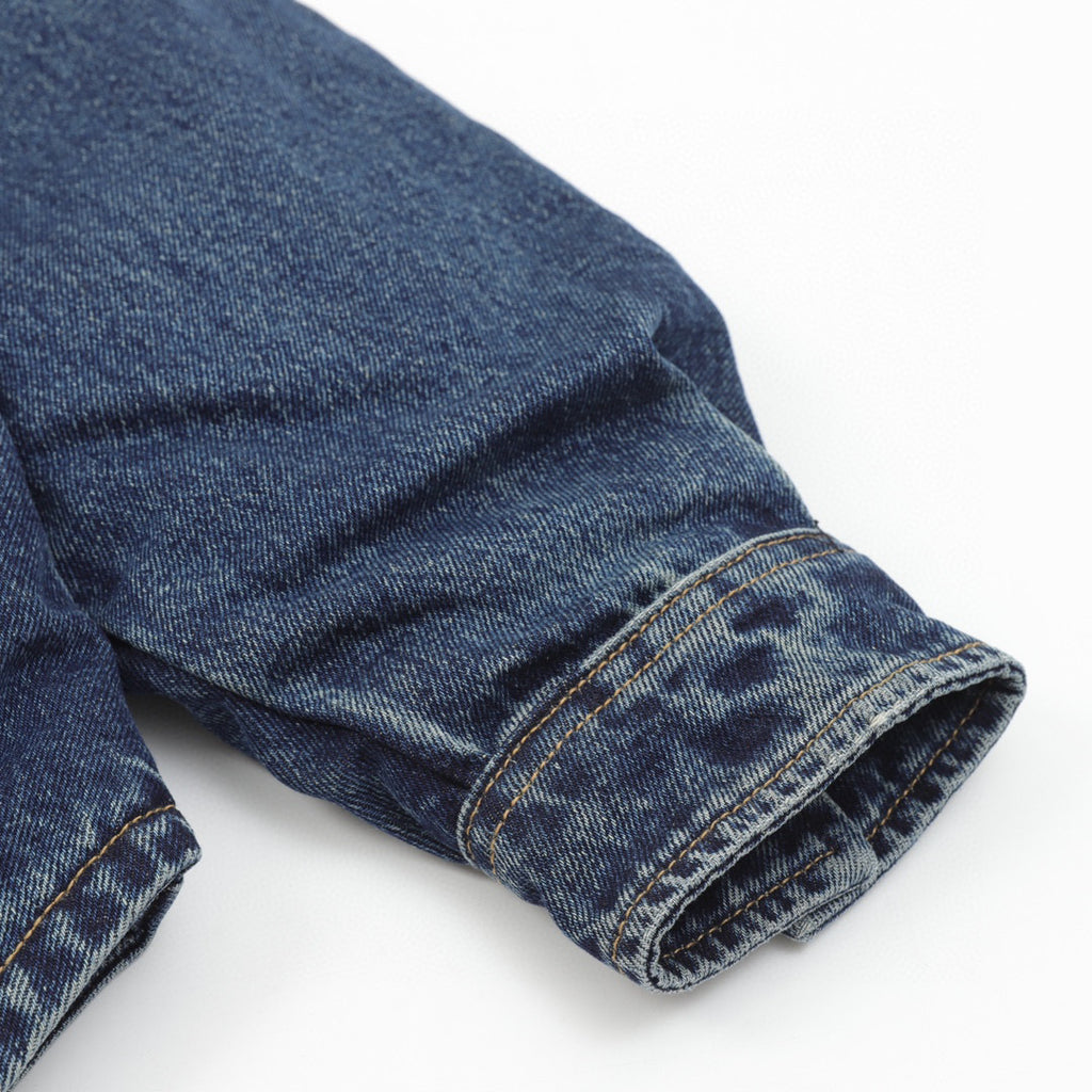 Prada Triangle Logo Western Yoke Quilted-Lined Denim Shirt Jacket