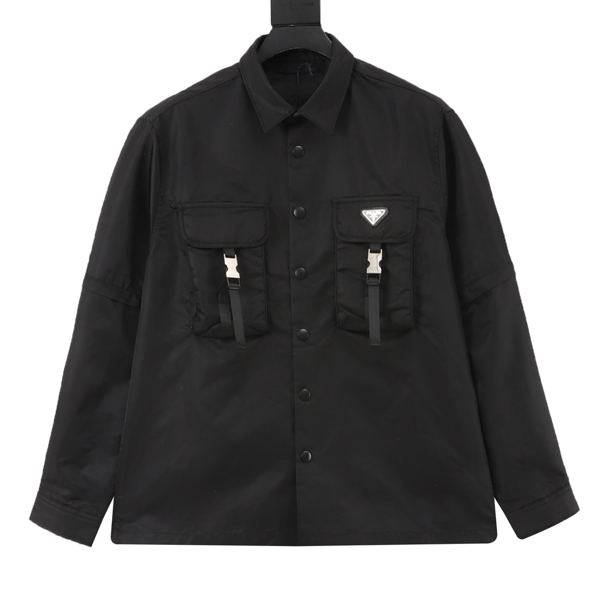 Prada Women's Men's Black Nylon Cargo Shirt Jacket
