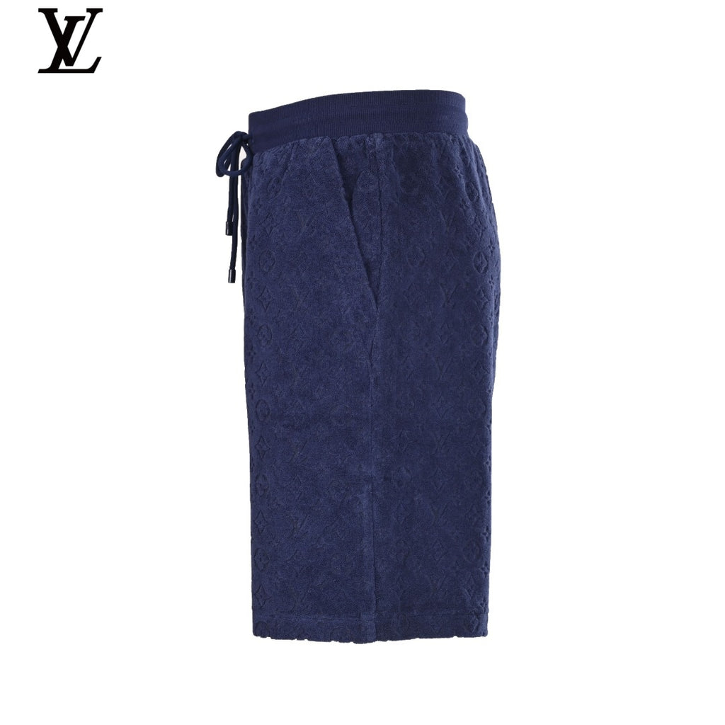 Louis Vuitton Navy Monogram Terry Drawstring Shorts