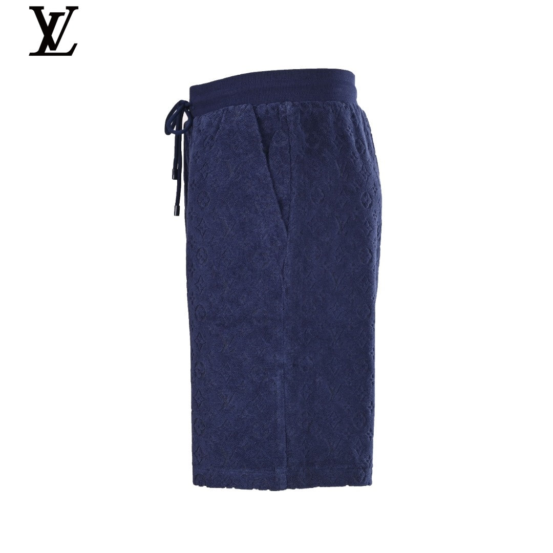 Louis Vuitton Navy Monogram Terry Drawstring Shorts