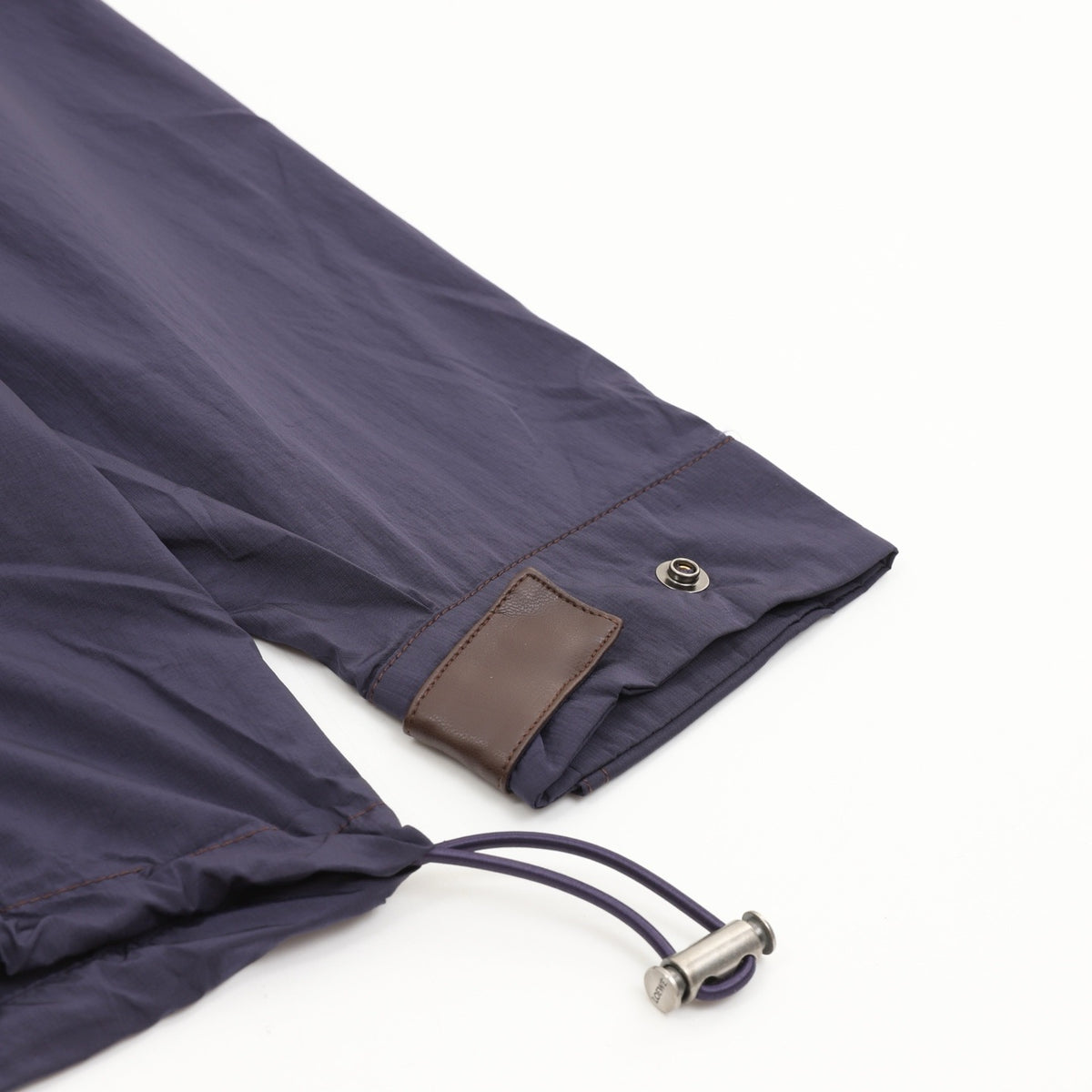 Loewe Women's Men's Navy Leather Pocket Hooded Windbreaker