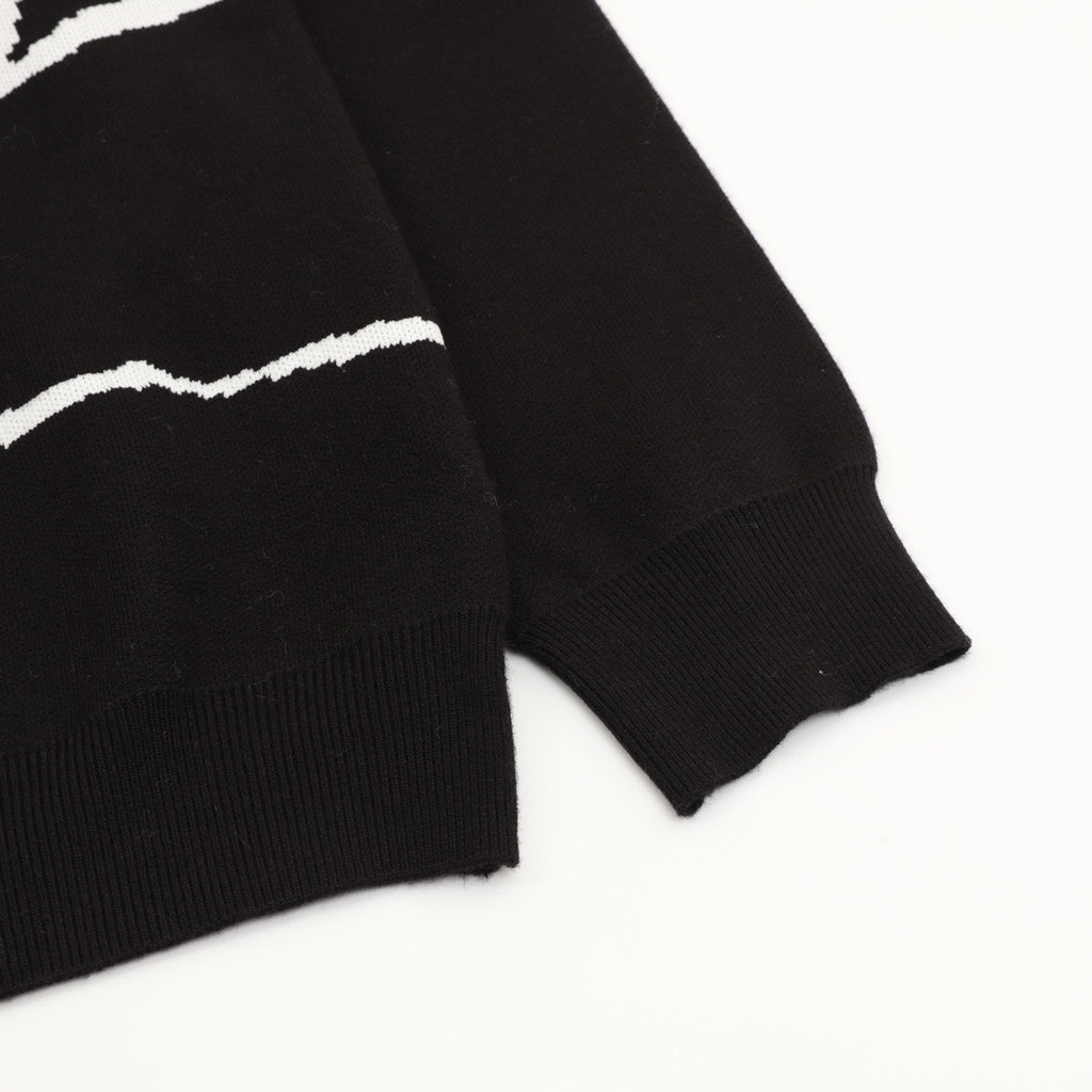 Burberry Women's Men's Black Abstract Equestrian Knight Crewneck Sweater