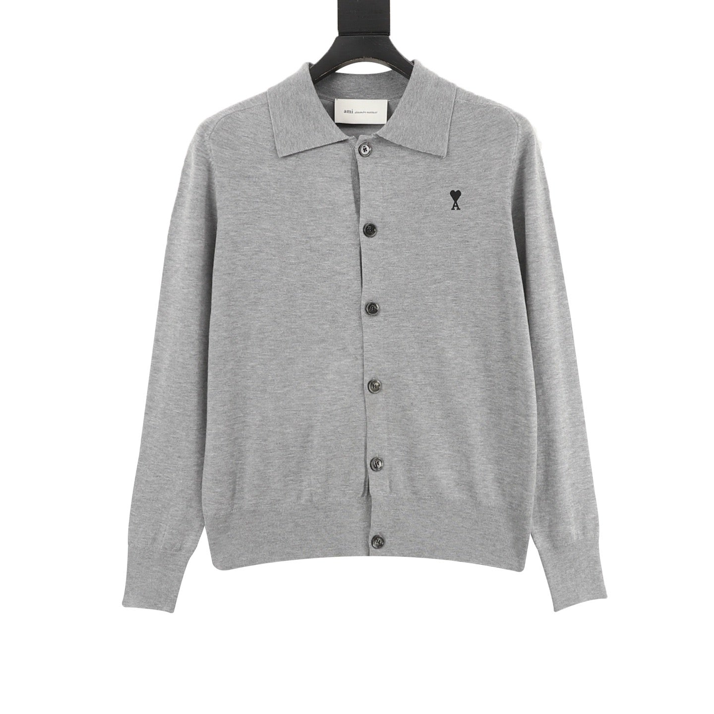AMI Paris ADC Heart Knit Wool Cardigan