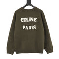 Celine Paris Back Chenille Appliqué Crew Neck Knit Sweater