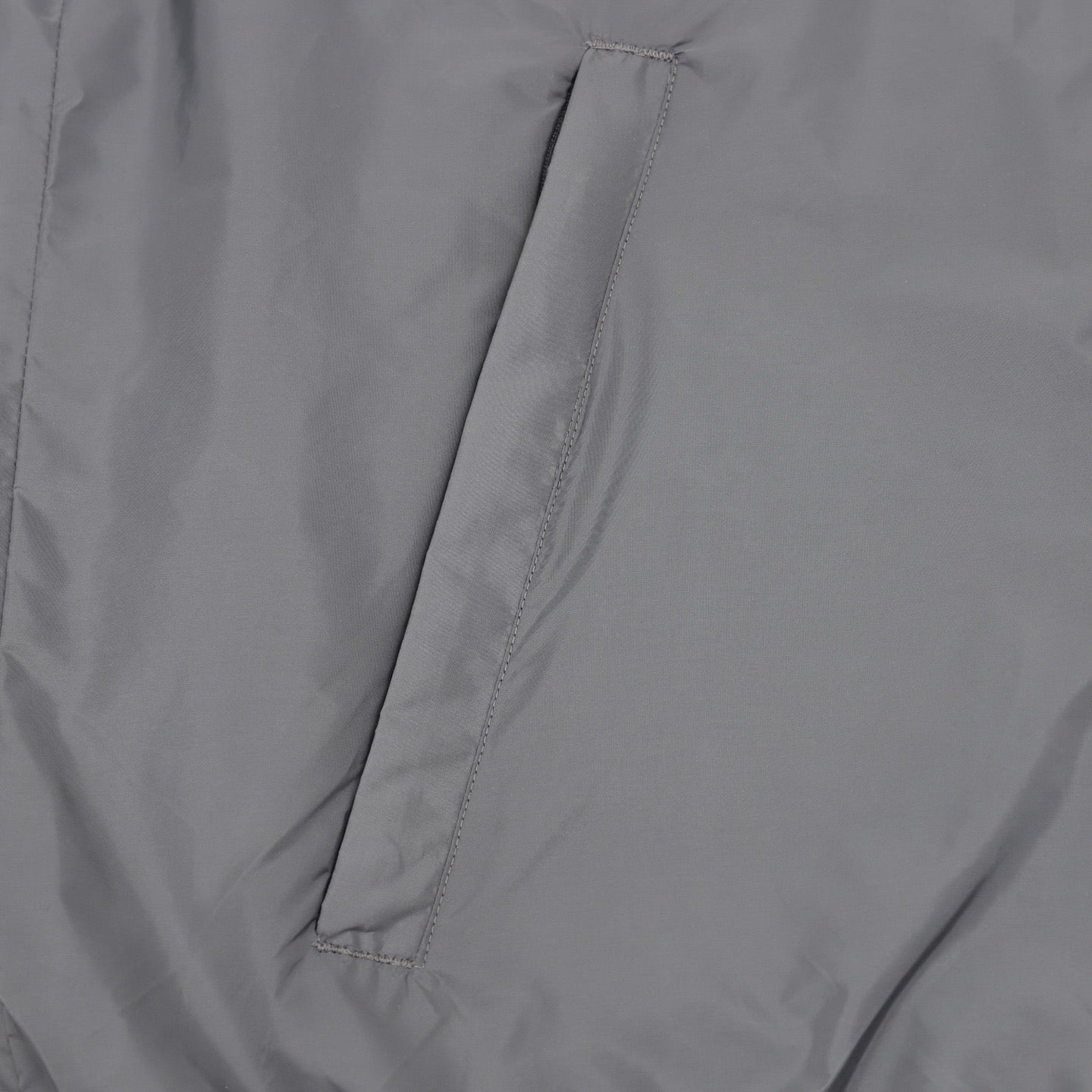Prada Triangle Logo Iridescent Zip Nylon Stand Collar Jacket | Grey Lightweight Luxury Outerwear