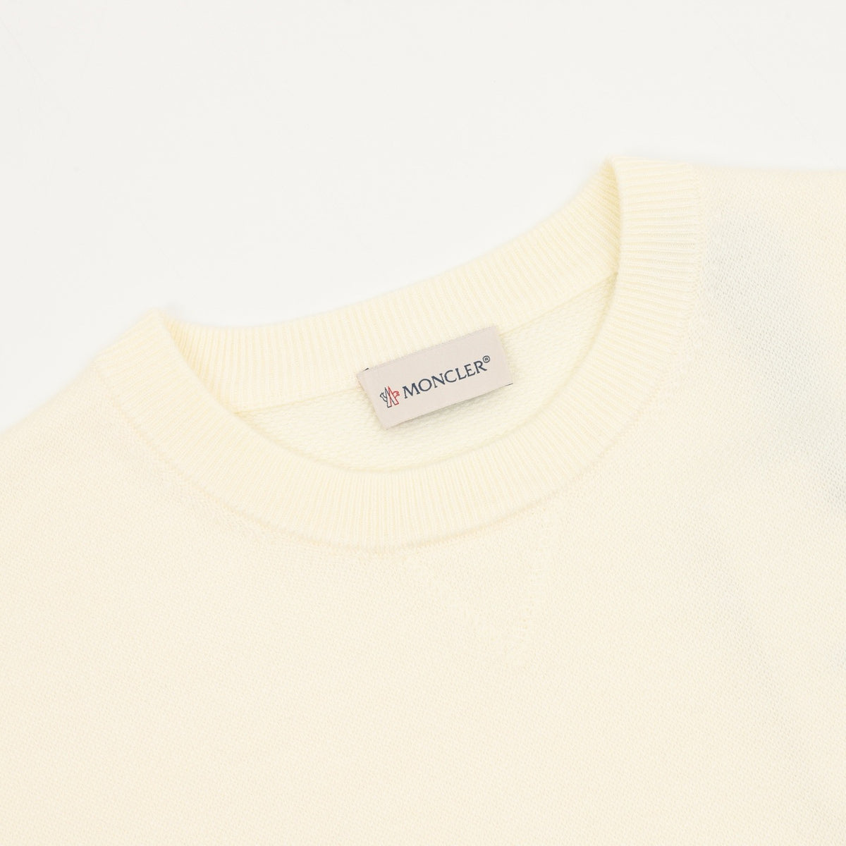 Moncler Women's & Men's Cream Sleeve Pocket Crewneck Knit Sweater