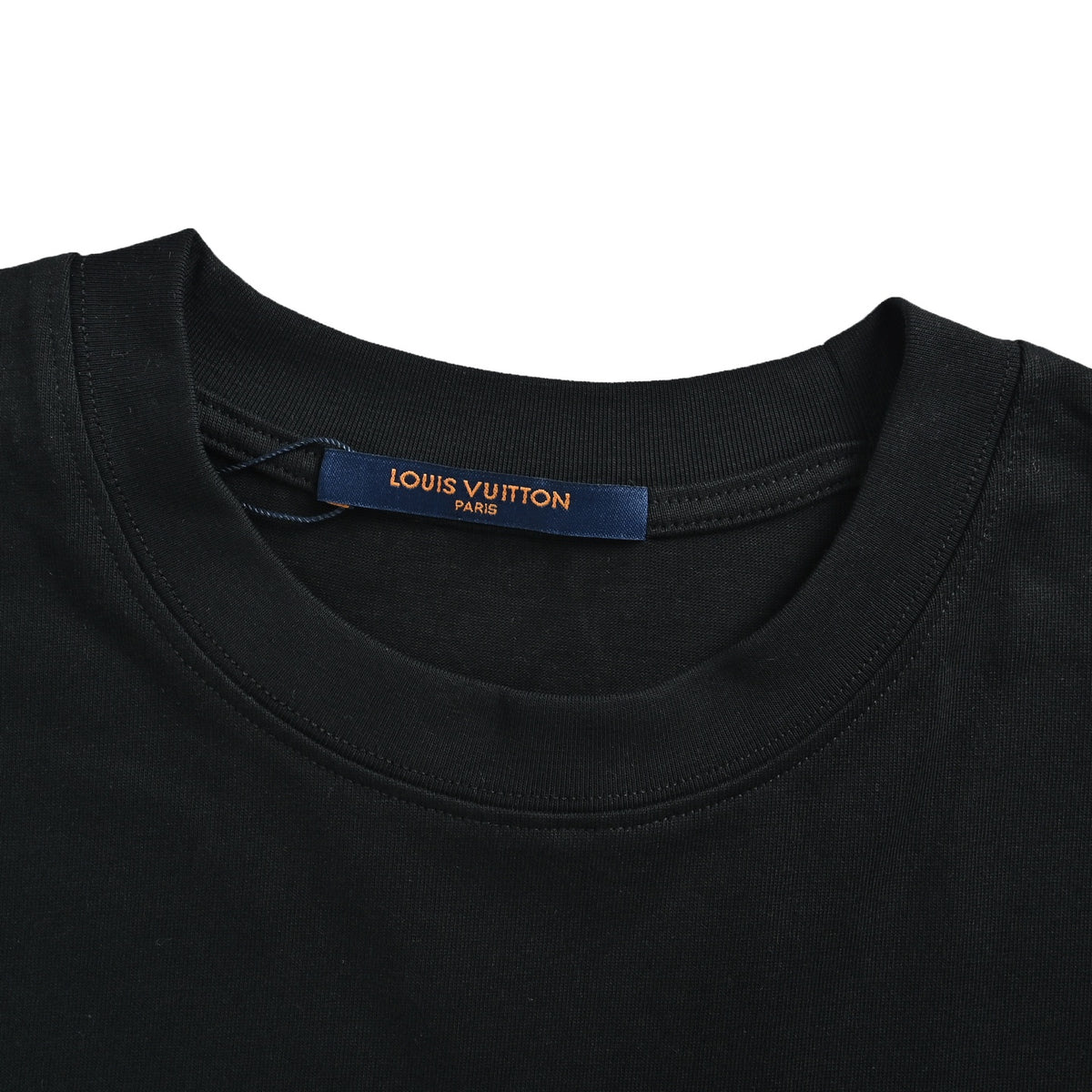 Louis Vuitton Line-Drawing LV Embroidered Short-Sleeve T-Shirt in Black