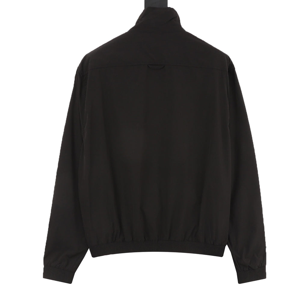 Dior Women's Men's Black Stand-Collar Logo Patch Jacket