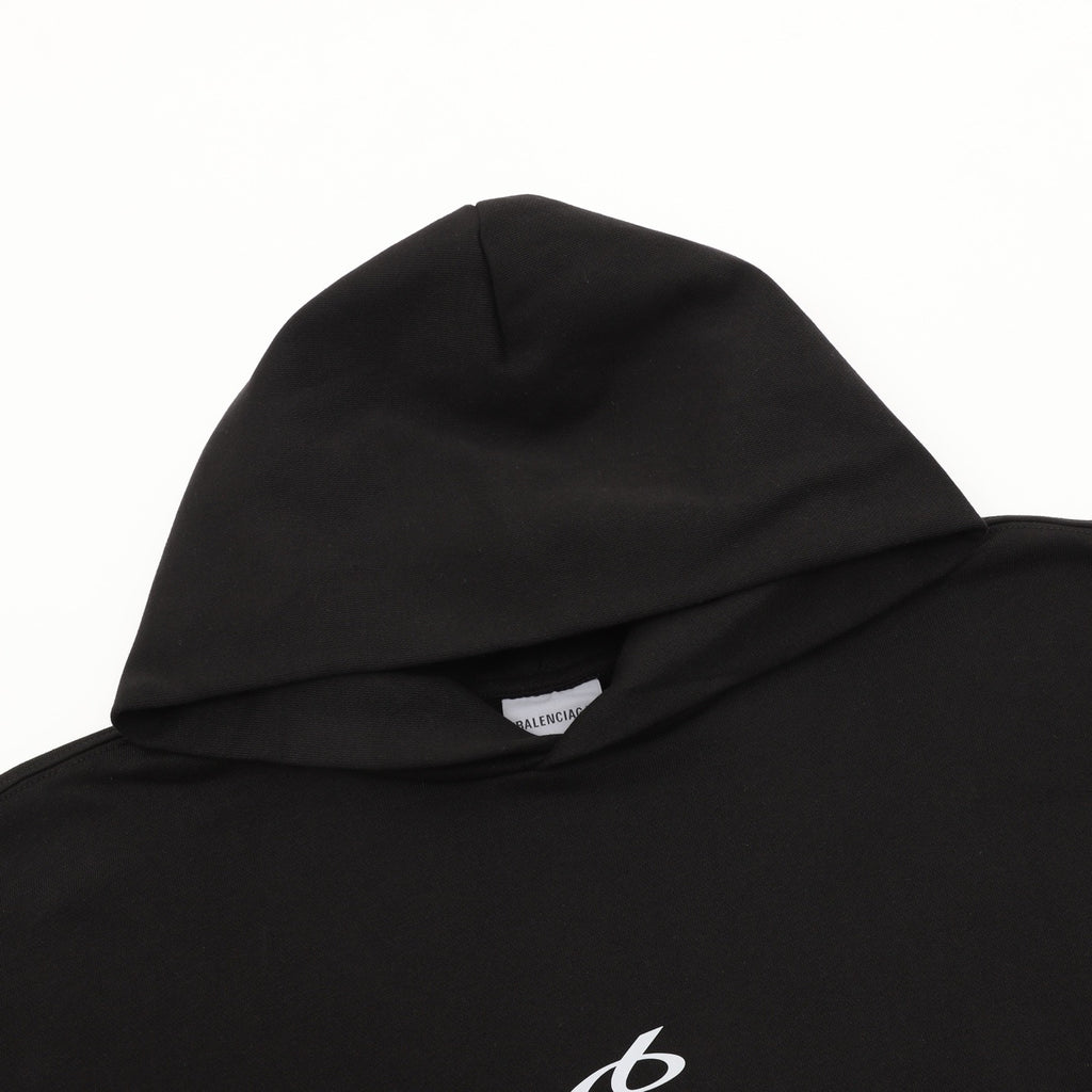 Balenciaga Bodies 6B Logo Printed Oversized Hoodie | Black Heavyweight Luxury Streetwear