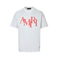 Amiri Men's White Red Overlapping Logo Print T-Shirt