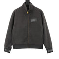 Louis Vuitton Women's & Men's Dark Grey Stand-Collar Full-Zip Fleece Jacket