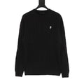 Prada Resort Anchor Logo Cable Knit Crewneck Sweater | Black Nautical Luxury Knitwear