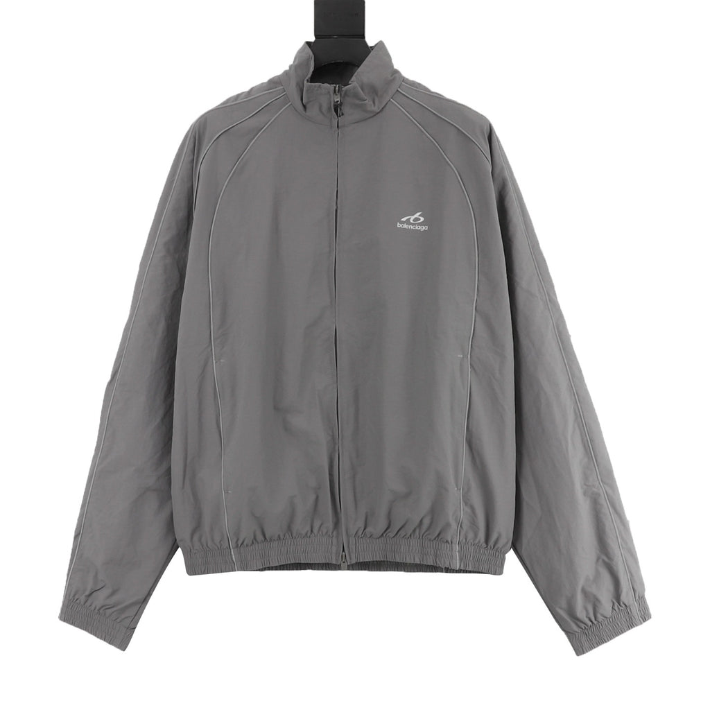 Balenciaga BLCG Bodies Windbreaker Jacket — Grey, Athletic Logo