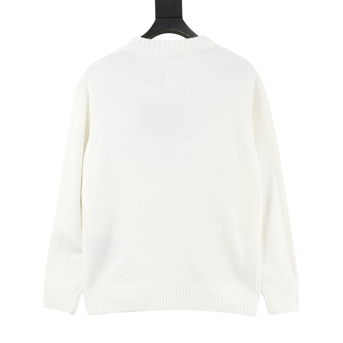 Prada Women's Men's White Logo Graphic Crewneck Sweater