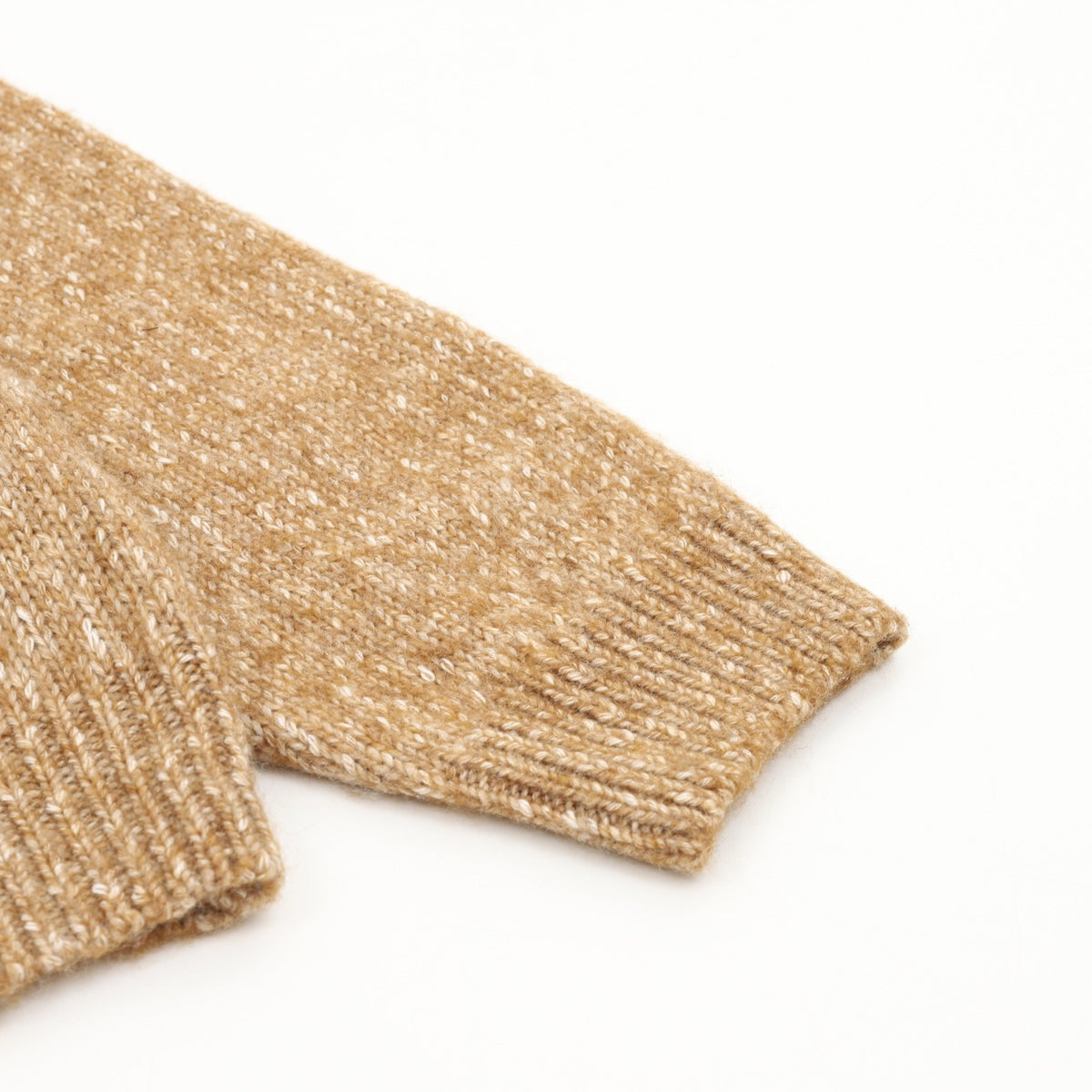 Loro Piana Women's Men's Camel Speckled Full-Zip Knit Sweater