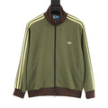 Adidas Originals American Retro Trefoil Track Jacket | Cream Burgundy Stripe Navy Trim
