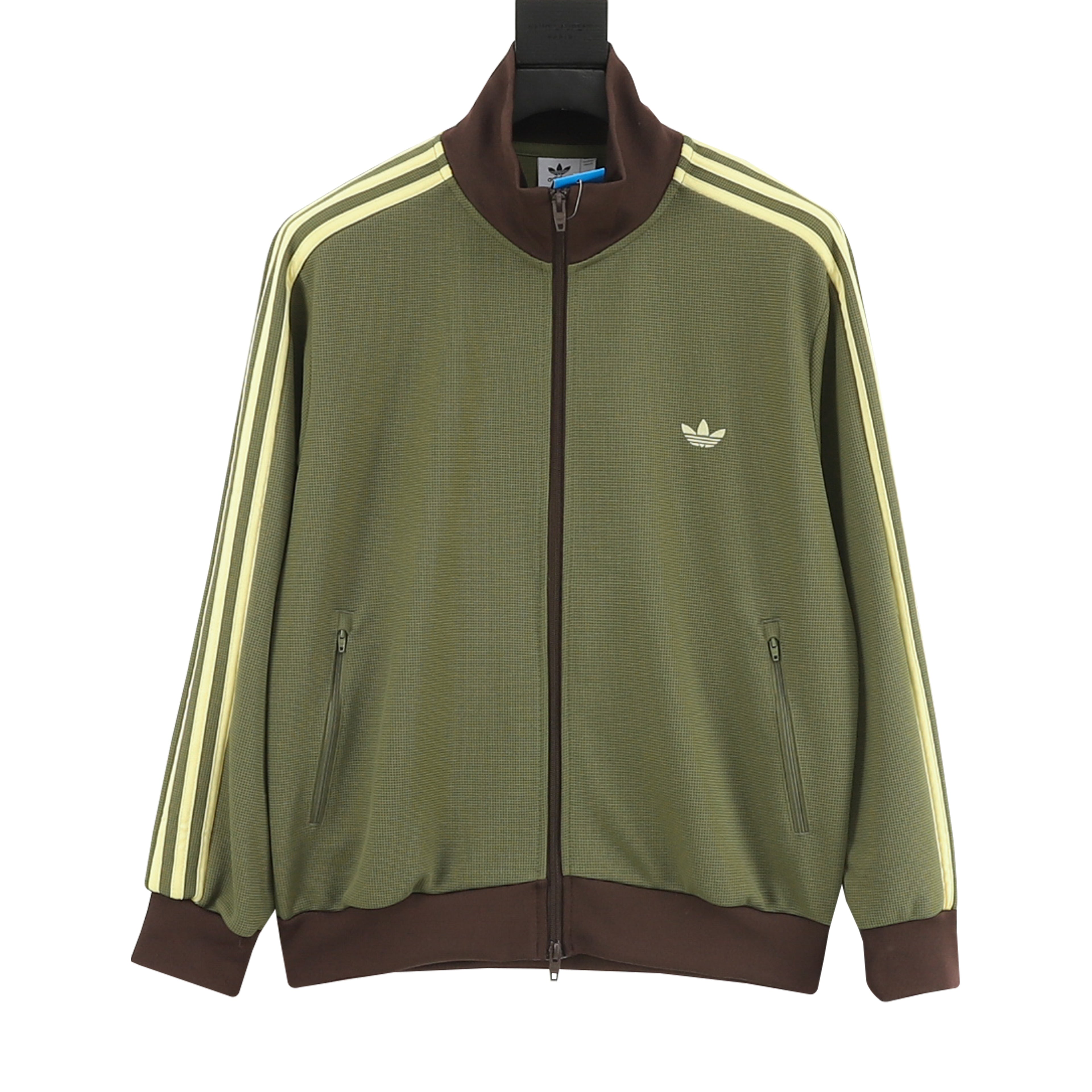Adidas Originals American Retro Trefoil Track Jacket | Cream Burgundy Stripe Navy Trim