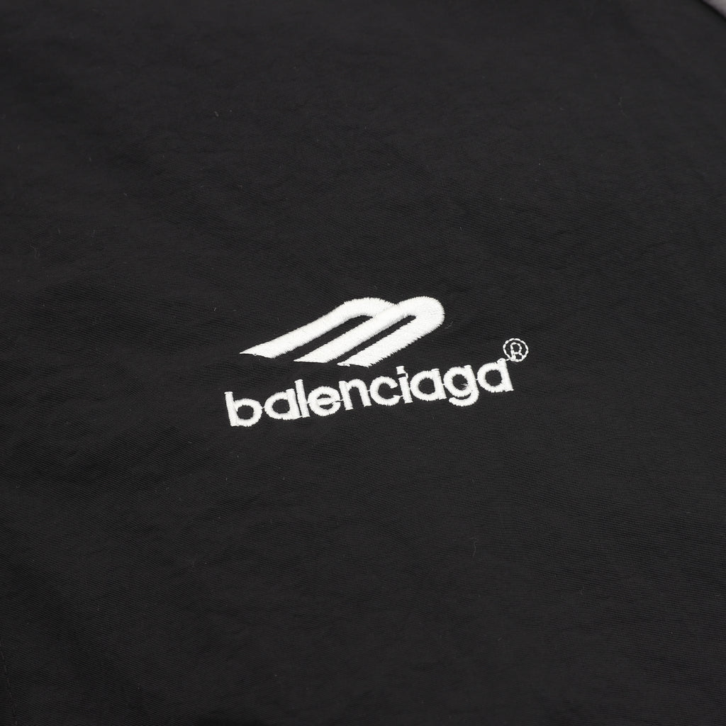 Balenciaga BLCG Sport Logo Track Jacket — Black, Geometric Panel | FW24