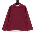 Prada Faux-Layered White Cuff Piqué Cotton Long-Sleeve Polo Shirt