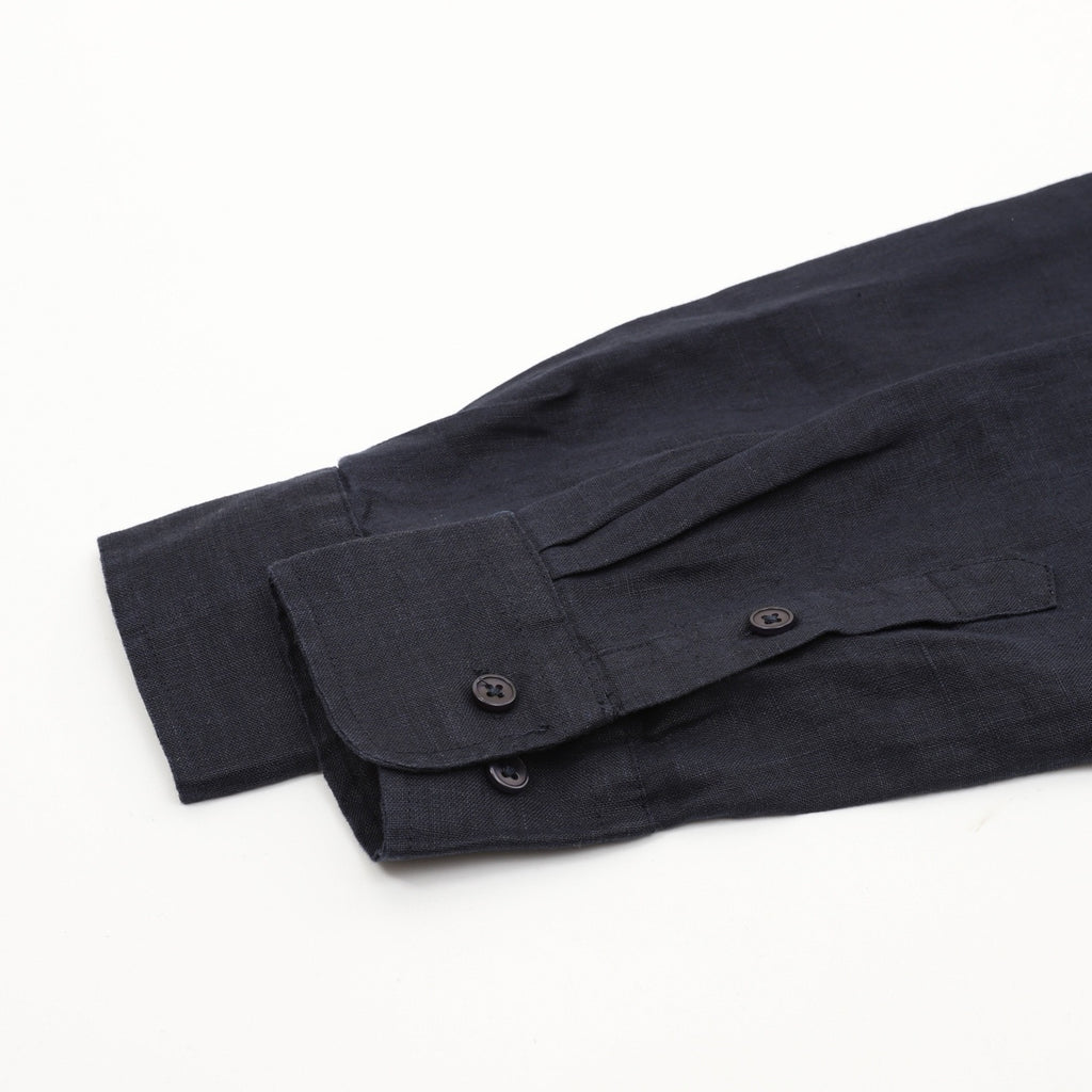 Loro Piana Women's Men's Navy Linen Long-Sleeve Shirt
