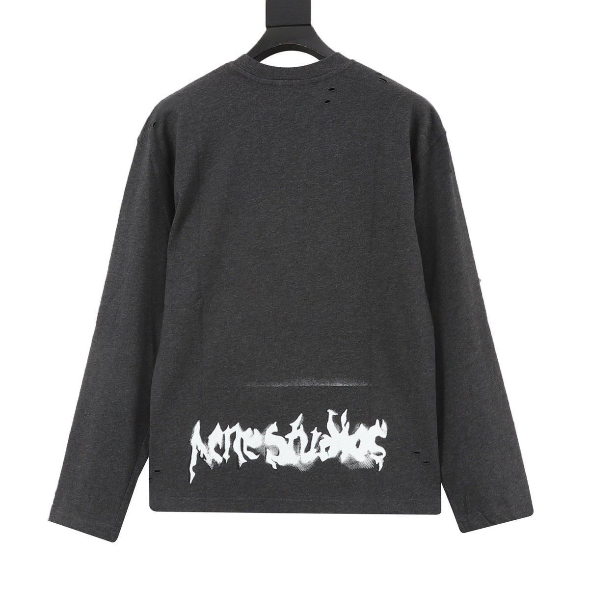 Acne Studios Women's & Men's Dark Grey Graffiti Logo Long-Sleeve Tee