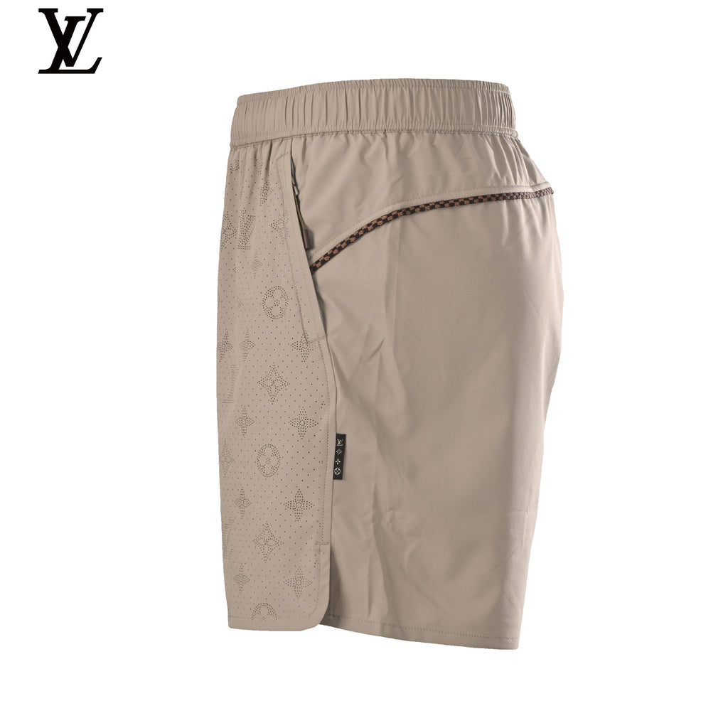 Louis Vuitton Beige Perforated Monogram Elastic Waist Shorts