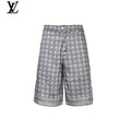 Louis Vuitton Grey Geometric Pattern Silk Shorts