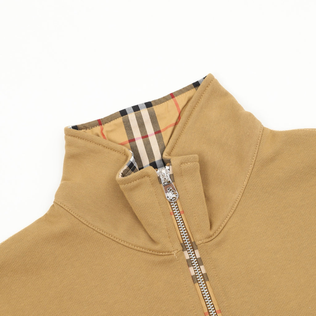 Burberry Women's Men's Camel Equestrian Knight Half-Zip Sweatshirt